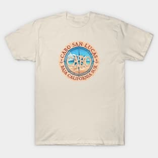 Cabo San Lucas, Baja California Sur, Mexico, Beach and Wind Rose T-Shirt